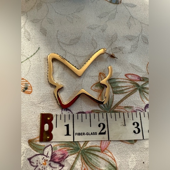 Butterfly earrings with rhinestones - Picture 5 of 8